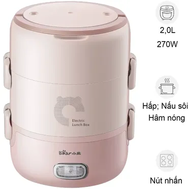 Hộp Cơm Điện Cầm Tay Bear DFH-B20S6 2 Lít - Hàng Quốc Tế - Bản Tiếng Anh