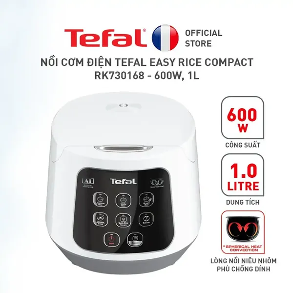 Nồi Cơm Điện Tử Tefal Easy Rice Compact RK730168 1 Lít
