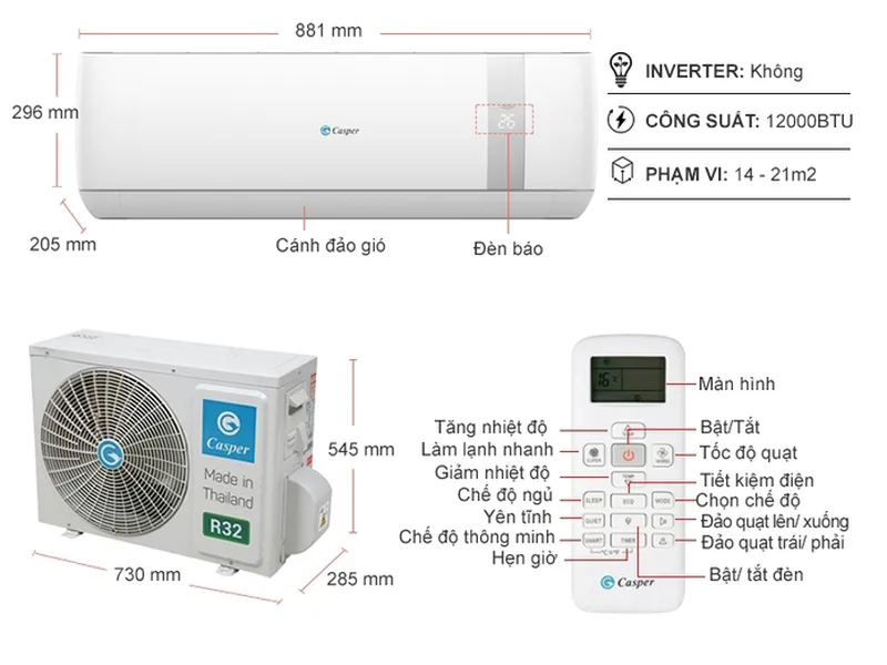 Máy lạnh Casper 1.5 Hp SC-12TL32