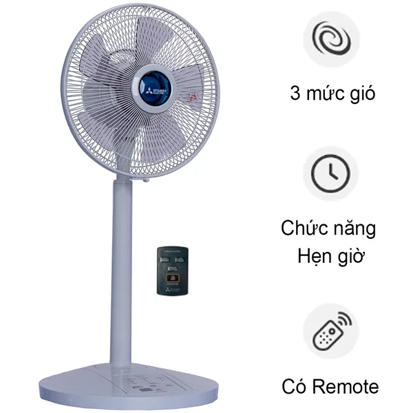 Quạt lửng Mitsubishi R12-HRA WH-Trắng