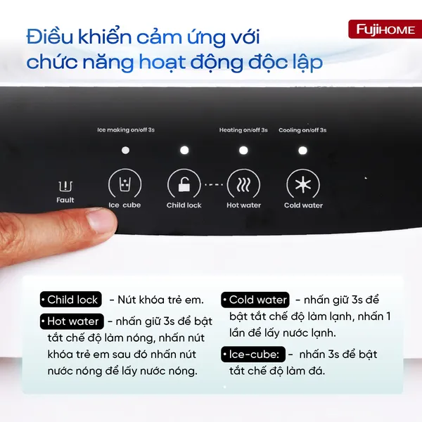 Máy Nóng Lạnh Tích Hợp Làm Đá Fujihome WD593C-IM