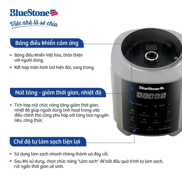 Máy Làm Sữa Hạt Đa Năng BlueStone BLB-6038 1.75 Lít
