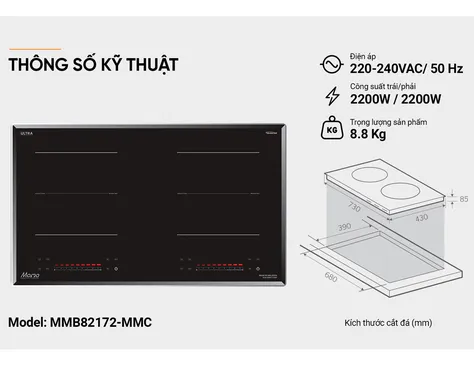 Bếp Đôi Điện Từ Sunhouse Mama MMB82172-MMC - Xuất Xứ Malaysia 5