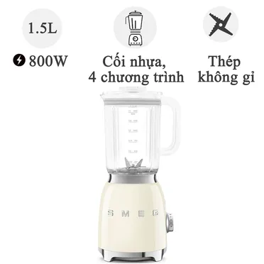 Máy Xay Sinh Tố Smeg BLF03CREU Màu Kem