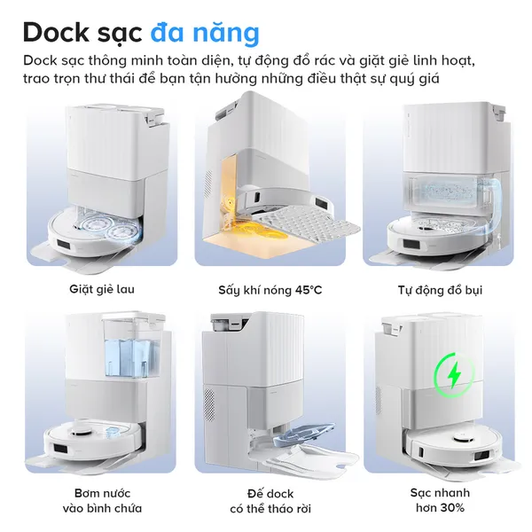 Robot Hút Bụi Lau Nhà Roborock Q Revo 5AE - Trắng