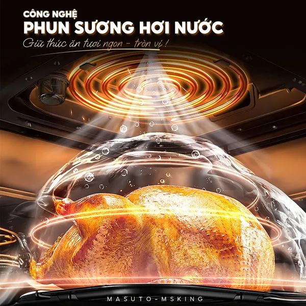 Nồi Chiên Không Dầu Phun Sương Hơi Nước Masuto MSKing 6.0 Lít