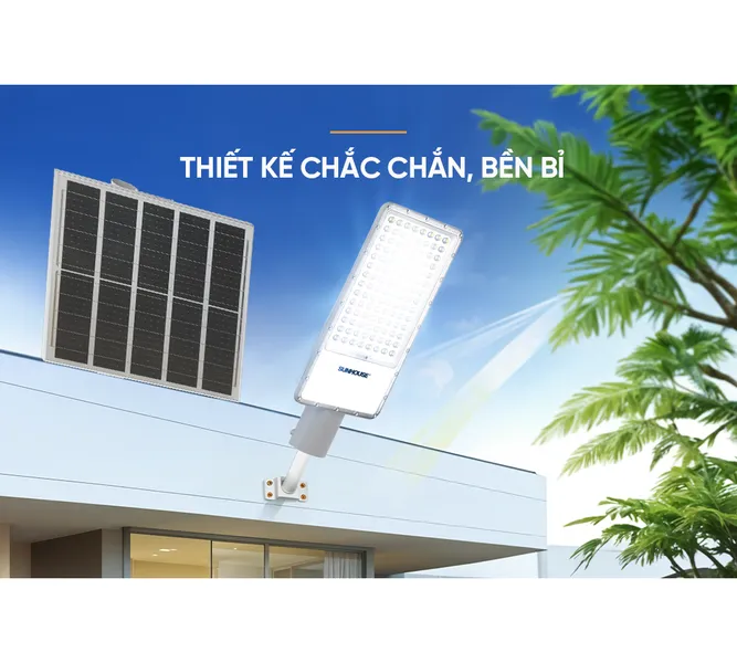 Đèn Đường Năng Lượng Mặt Trời Dùng Ngoài Trời, Sân Vườn Eco Sunhouse SHE-LECRTSE01.200W