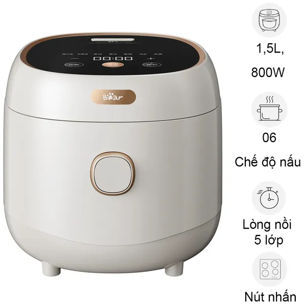 Nồi Cơm Điện Tử Bear DFB-C40K6 1.5 Lít