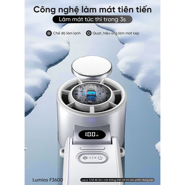 Quạt Cầm Tay Mini Có Sò Lạnh Lumias F3600