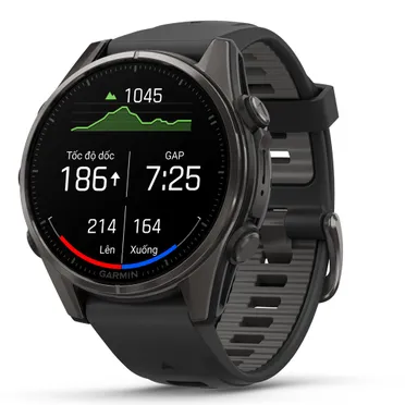 Garmin Fenix 8 Sapphire 43mm viền Titanium Dây Silicone 0