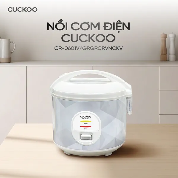 Nồi Cơm Điện Cuckoo CR-0601V/GRGRCRVNCKV Màu Xám 1.0 Lít