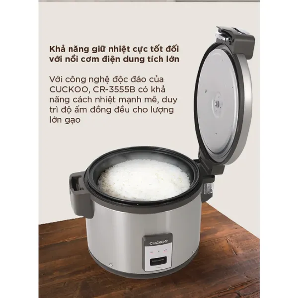 Nồi Cơm Điện Cuckoo CR-3555 Màu Đen 6.3 Lít