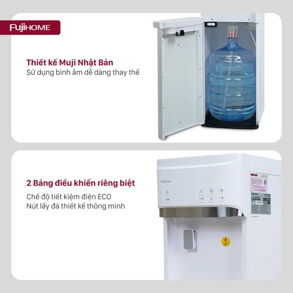 Cây Nước Nóng Lạnh Bình Âm Kèm Chức Năng Làm Đá Fujihome WD628C-IM