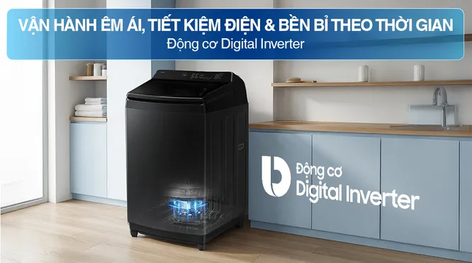 Máy Giặt Samsung Inverter 19 Kg WA80F19B9BSV