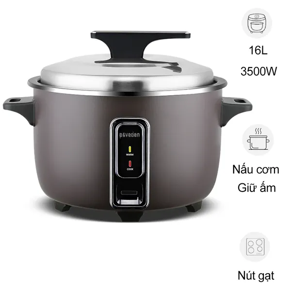 Nồi Cơm Công Nghiệp Paveden PRC-1635BR 16 Lít