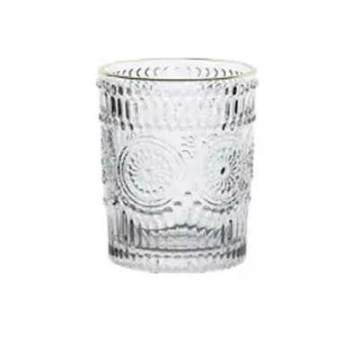 Ly Thấp Thủy Tinh Deli Baroque 300ml Viền Vàng