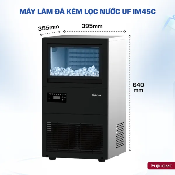 Máy Làm Đá Kèm Lọc Nước UF Fujihome IM45C