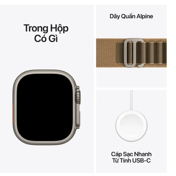 Apple Watch Ultra 4 GPS + Cellular 49mm Viền Titanium Dây Alpine