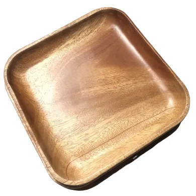 Dĩa Vuông Gỗ Xà Cừ Thanh Tú 20cm
