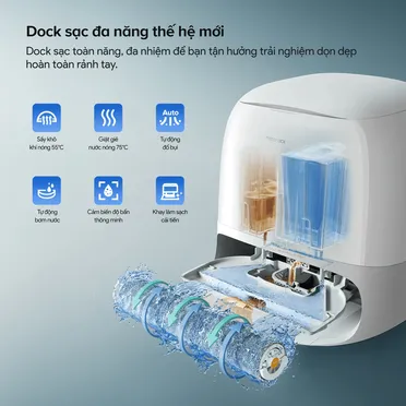 Robot Hút Bụi Roborock Curv 2 Flow Màu Trắng 30