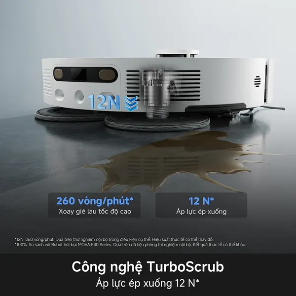 Robot Hút Bụi Lau Nhà Mova E50 Ultra Màu Trắng