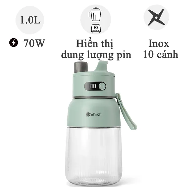 Máy Xay Sinh Tố Cầm Tay Elmich BLE9184