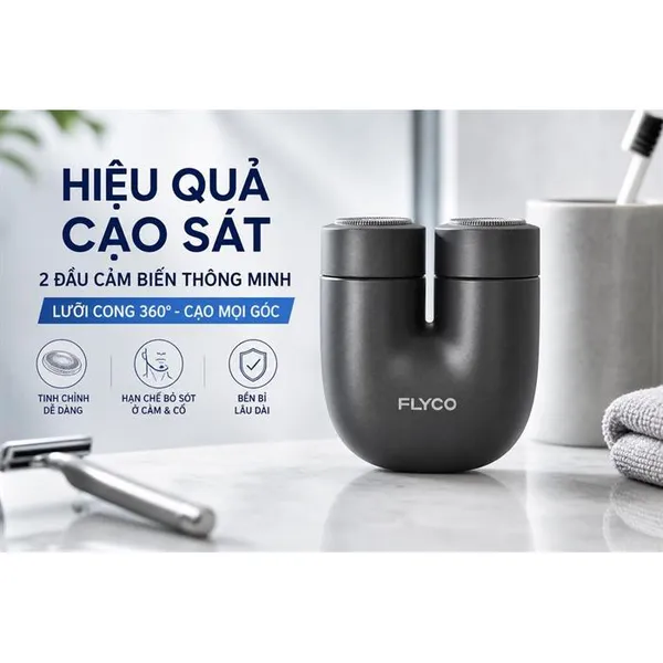 Máy Cạo Râu Điện Flyco U1VN Màu Đen