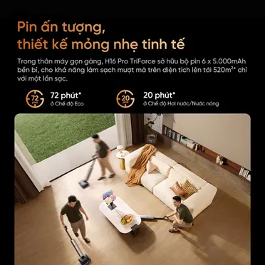 Máy Hút Bụi Lau Nhà Cầm Tay Dreame H16 Pro TriForce 9