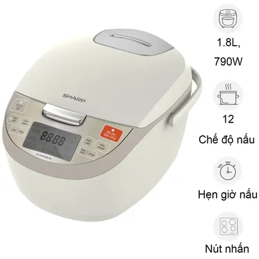 Nồi Cơm Điện Tử Sharp KS-COM193EV-GL 1.8 Lít