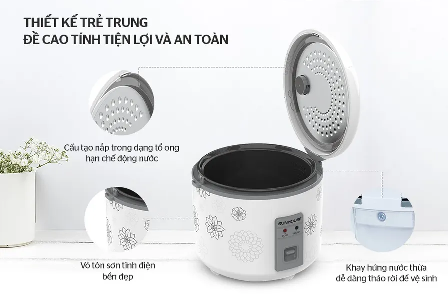 Nồi Cơm Điện Sunhouse SHD8603 1.8 Lít