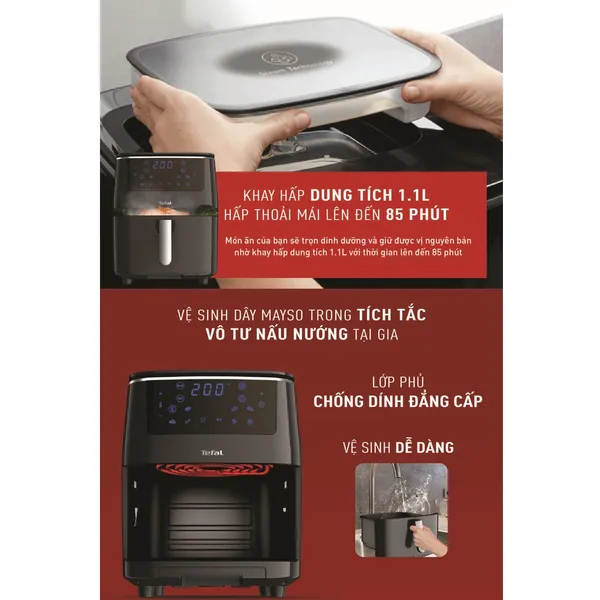 Nồi Chiên Không Dầu Kết Hợp Hấp Tefal FW201815 6.5 Lít