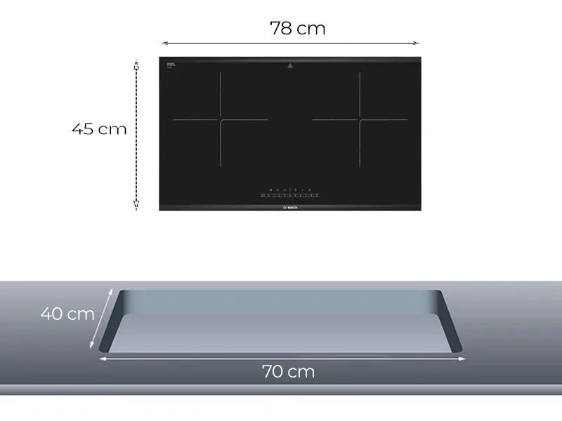 Bếp từ đôi Bosch PPI82560MS 3500W