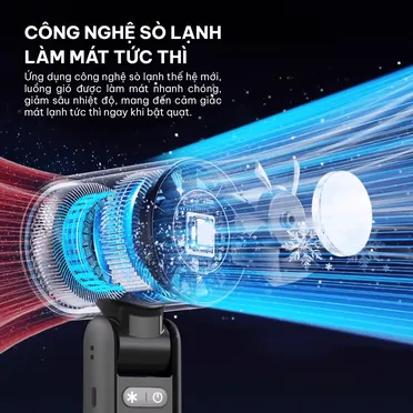 Quạt Sạc Cầm Tay Có Sò Lạnh Comet CRF1302 10W 5
