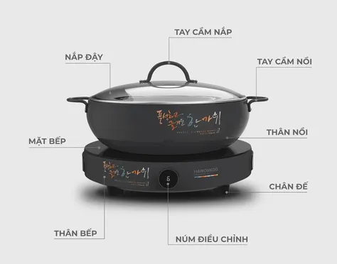 Bếp Điện Từ Đơn Hawonkoo CEH-101-I-GR (Tặng Kèm Nồi) 17