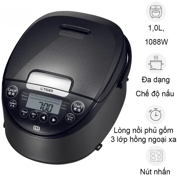 Nồi Cơm Điện Cao Tần Tiger JPW-G10W 1.0 Lít - Nhật Bản