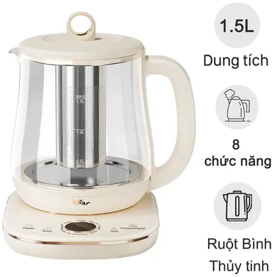 Bình Nấu Trà Đa Năng Bear YSH-E15M1 1.5 Lít