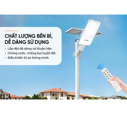 Đèn Đường Năng Lượng Mặt Trời Dùng Ngoài Trời, Sân Vườn Eco Sunhouse SHE-LECRTSE01.200W 4
