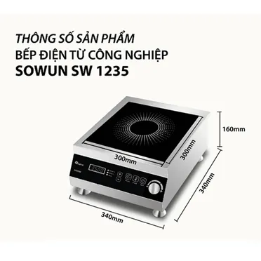 Bếp Từ Đơn Công Nghiệp Sowun SW 1235 3500W 1