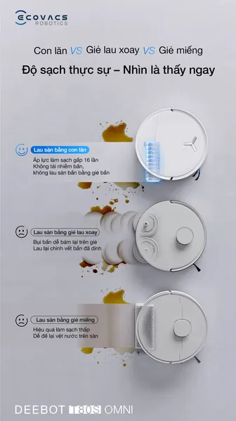 Robot Hút Bụi Thông Minh Ecovacs T80S OMNI Màu Đen