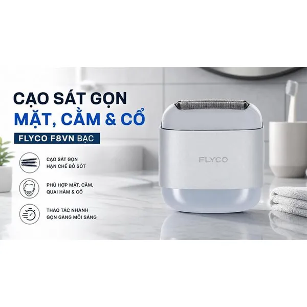 Máy Cạo Râu Điện Flyco F8VN Màu Bạc