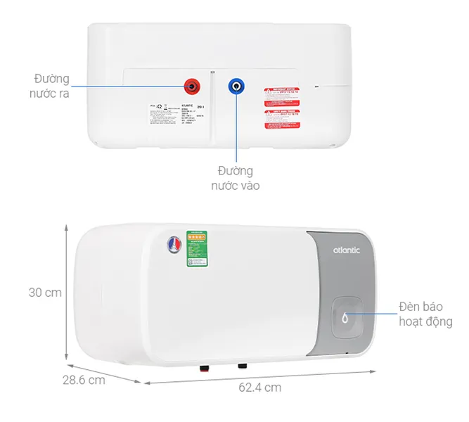 Máy Nước Nóng Gián Tiếp 20 Lít Atlantic SWH 20H M-14 ESA SLIM 823044 - Thái Lan