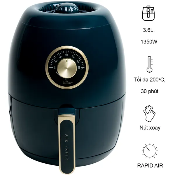 Nồi Chiên Không Dầu Bear QZG-A14D1 - Hàng Quốc Tế - Bản Tiếng Anh
