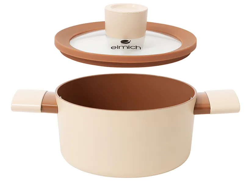 Bộ Nồi Chống Dính Ceramic Elmich Mocha EL5243MC04 Size 18,20,24, Quánh 16cm