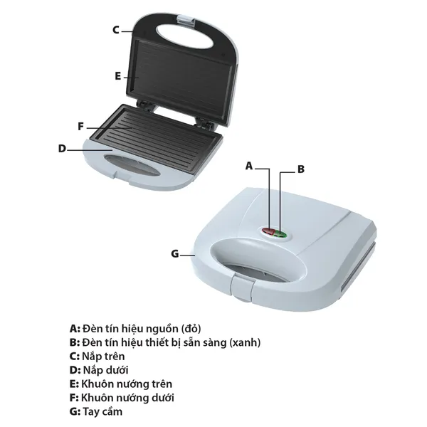 Máy Kẹp Nướng Bánh Sandwich Simplehome SLS1058