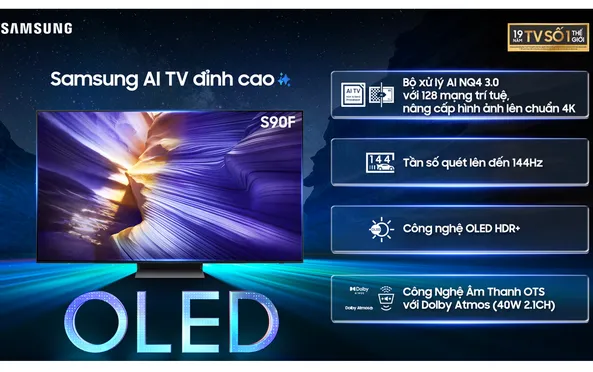 Smart Tivi Samsung OLED 4K Vision AI 77 Inch QA77S90F