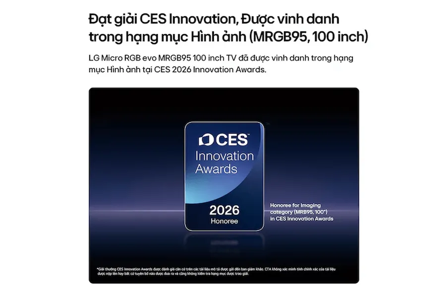 Smart Tivi LG Micro RGB 4K 100 Inch 100MRGB96BS