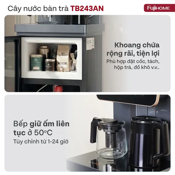 Cây Nước Nóng Lạnh Kết Hợp Bàn Pha Trà, Cafe Fujihome TB243AN