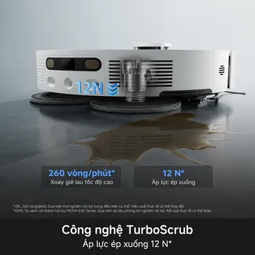 Robot Hút Bụi Lau Nhà Mova E50 Ultra Màu Đen 13