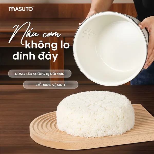 Nồi Cơm Điện Tử Masuto MSCookerAI 1.5 Lít Giọng Nói AI