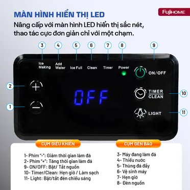 Máy Làm Đá Kèm Lọc Nước UF Fujihome IM70C 5